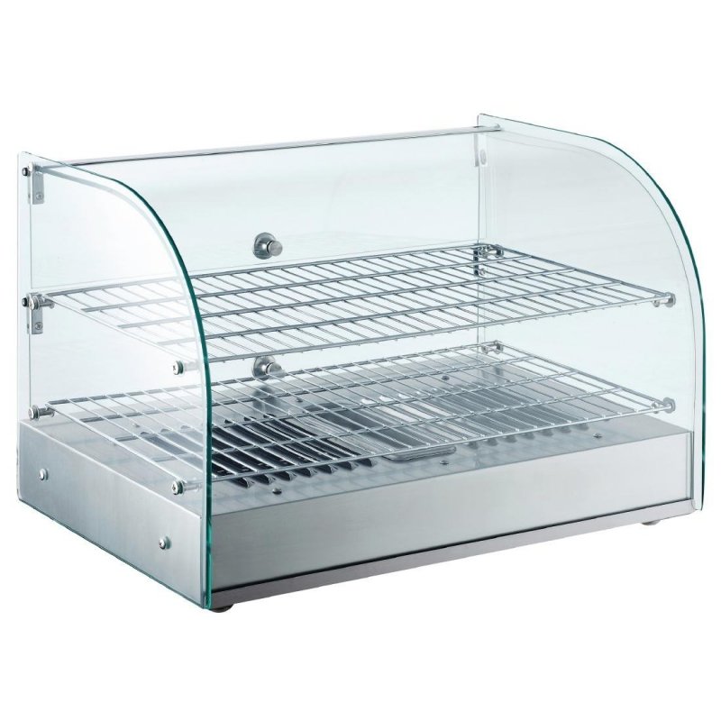 Vitrina caliente mostrador frontal curvo 2 estantes CK916 Buffalo