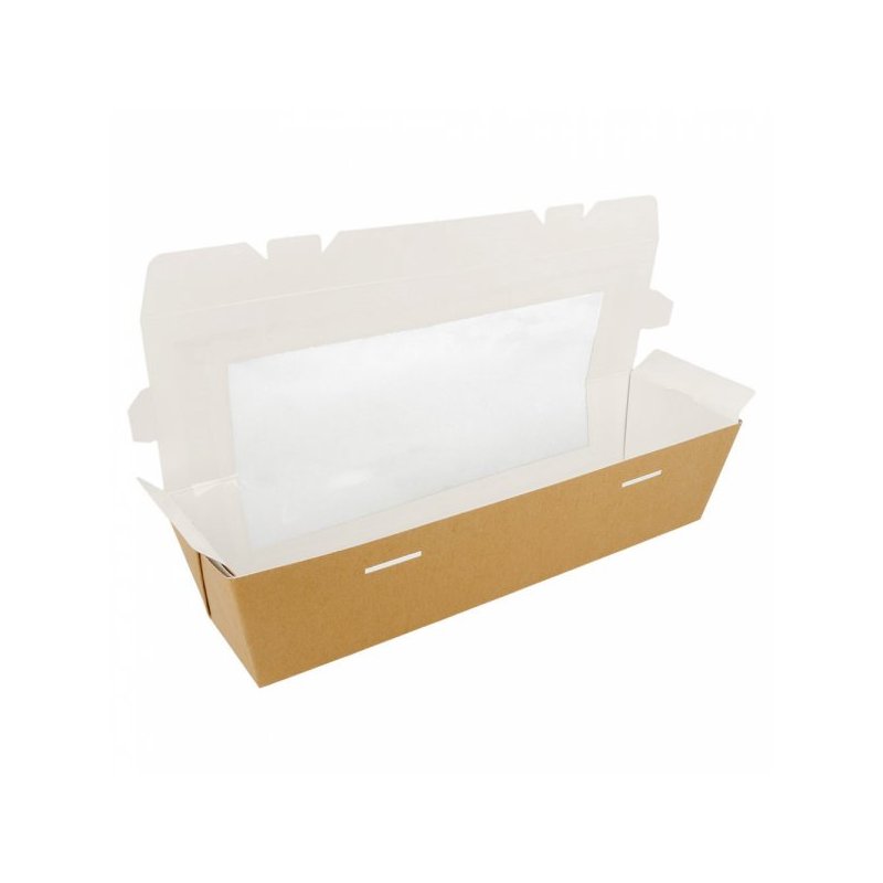 Pack de 45 Cajas para Sandwich con ventana rectangular de 26x6'5x6'2 cm 147.74 Garcia de Pou (Pack 45 uds)