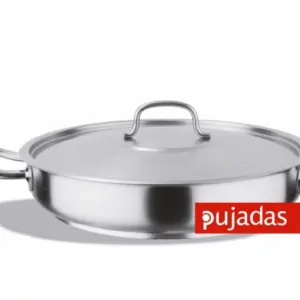 Paellera de Acero Inoxidable Con Tapa, 32 Cm de Diámetro y 4,7 Litros PUJADAS P215.032 (1 ud)