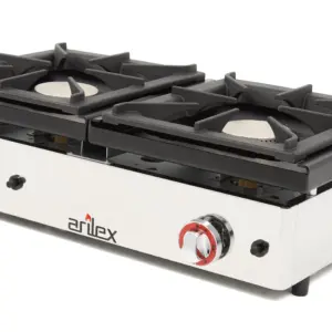 Cocina a gas de 2 fuegos de 6 + 6 Kw con medidas 810x457x240h mm 80CG-OUT-T1(OUTLET)