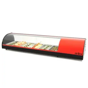 Vitrina refrigerada de tapas PLACA LISA capacidad 6-GN1/3 color rojo 6VTL-RO (OUTLET)