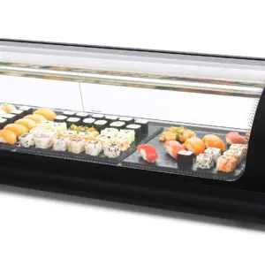 Vitrina refrigerada de tapas 8 bandejas GN1/3  color negro 8VTG-NE-SUSHI-OUT-T1