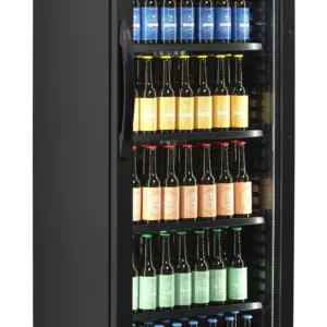 Armario Expositor Refrigeración Negro Puerta de Cristal apertura a derecha CEV425 BLACK