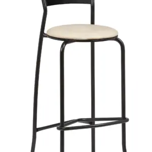 Taburete Armazón Plastificado Negro con Asiento Tapizado FLORIDA TAP