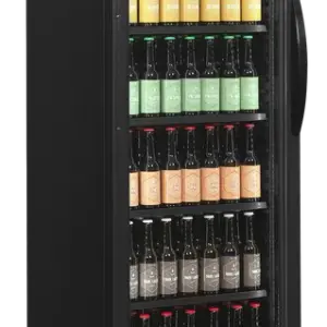 Armario Expositor Refrigeración Negro Puerta de Cristal apertura a izquierda CEV425 BLACK L/H