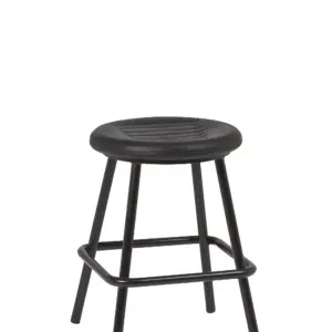 Taburete bajo Armazón Plastificado Negro con Asiento Espuma Integral MIAMI ESP