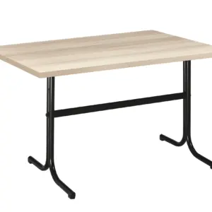 Mesa Interior Armazón Plastificado Negro con Tablero de Melamina Acacia 110x70 cm PLASENCIA ACA