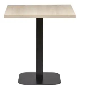 Mesa Interior Armazón Plastificado Negro con Tablero de Melamina Acacia 70x70 cm ROMA ACA