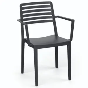 Sillón Terraza Polipropileno color Negro ROW 2 NEG