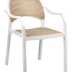 Sillón Terraza Polipropileno color Blanco-Crema SENIA BC