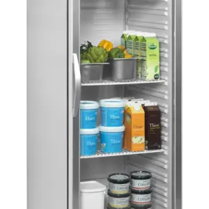 Armario Expositor Refrigeración Puerta de Cristal Acero Inoxidable 350 L UR400SG