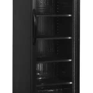 Armario Expositor Refrigeración Negro Puerta de Cristal con Luminoso CEV435CP BLACK