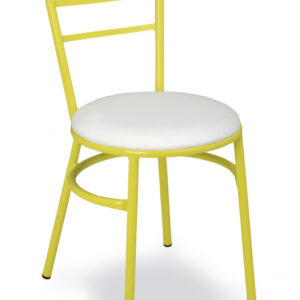 Silla Apilable de Acero con Asiento Tapizado, Rejilla o Madera M101