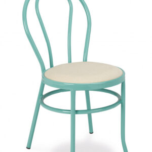 Silla Apilable de Acero con Asiento Tapizado y Aro M107