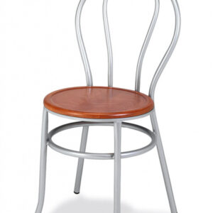 Silla Apilable de Tubo Acero Asiento Madera M111