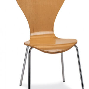 Silla Apilable de Acero y Madera M141