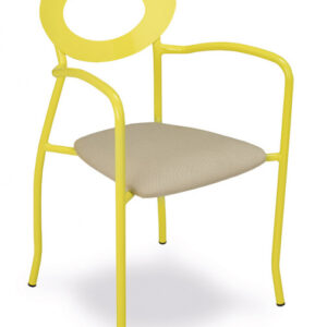 Sillón Apilable de Acero con Asiento Tapizado o Madera M2025