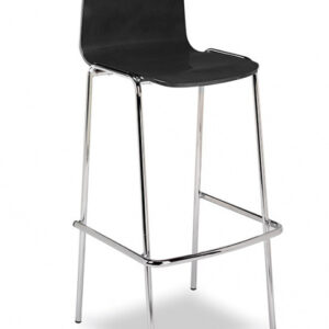 Taburete con Respaldo de Acero y Madera M540