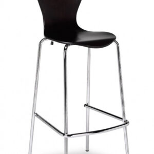 Taburete con Respaldo de Acero y Madera M541