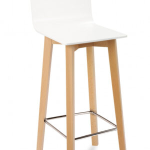 Taburete con Respaldo Madera de Haya Barnizada y Contrachapado M5810