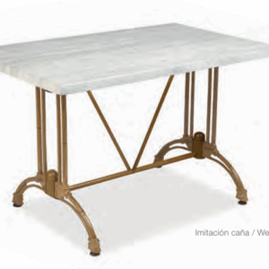 Mesa Rectangular Estructura en Aluminio Pintado Imitación Caña con 2 Patas M364 CA