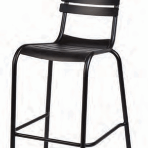 Taburete Exterior con Respaldo en Aluminio Negro Negresco 5