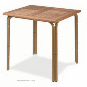 Mesa de 4 Patas Dobles Aluminio Pintado Imitación Caña M382CA