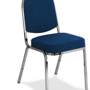 Silla Apilable en Tubo Acerado con Asiento y Respaldo Tapizado M127