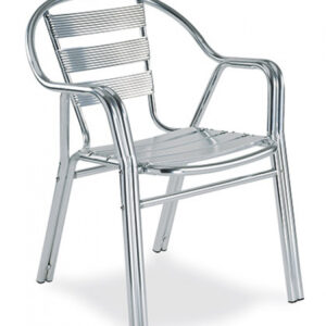 Sillón Exterior Apilable de Costillas de Aluminio Anodizado M294
