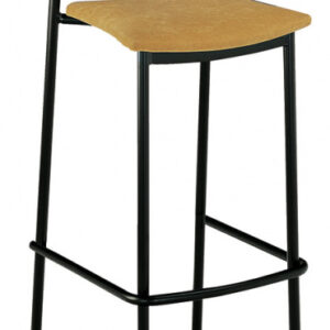 Taburete con Respaldo de Tubo Acero con Asiento Tapizado o Madera M530