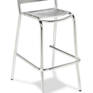Taburete con Respaldo Aluminio con 4 Costillas M574