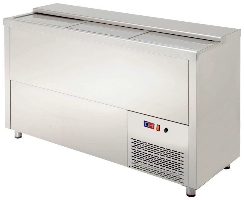 Enfriador de Botellas 3 Puertas Inoxidable Interior y Exterior de 1500x550x850h mm MRB-150I