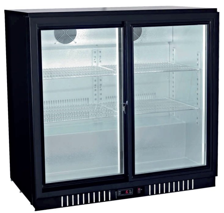 Botellero Expositor Contramostrador 2 puertas correderas de 900 x520 x900h mm BB2S