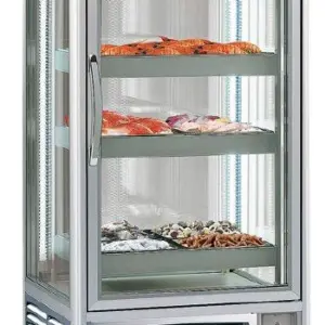 Armario refrigerado Doble Especial Pescado 4 caras de cristal 650 litros EUROFRED EXPONORM650P