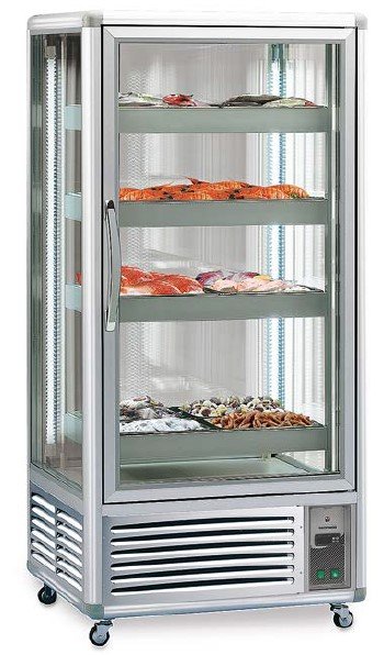 Armario refrigerado Doble Especial Pescado 4 caras de cristal 650 litros EUROFRED EXPONORM650P