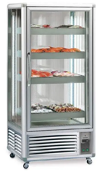 Armario refrigerado Doble Especial Pescado 4 caras de cristal 650 litros EUROFRED EXPONORM650P