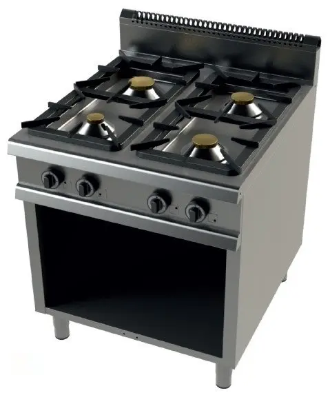 Cocina a gas con mueble de 4 fuegos 4,5+8+2x6 Kw Serie 900 JUNEX 800x900x900h mm 9400/3