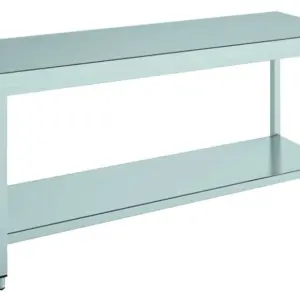 Mesa de Trabajo Acero Inoxidable Central CON Estante de 700 x700 x850h mm MCDC77
