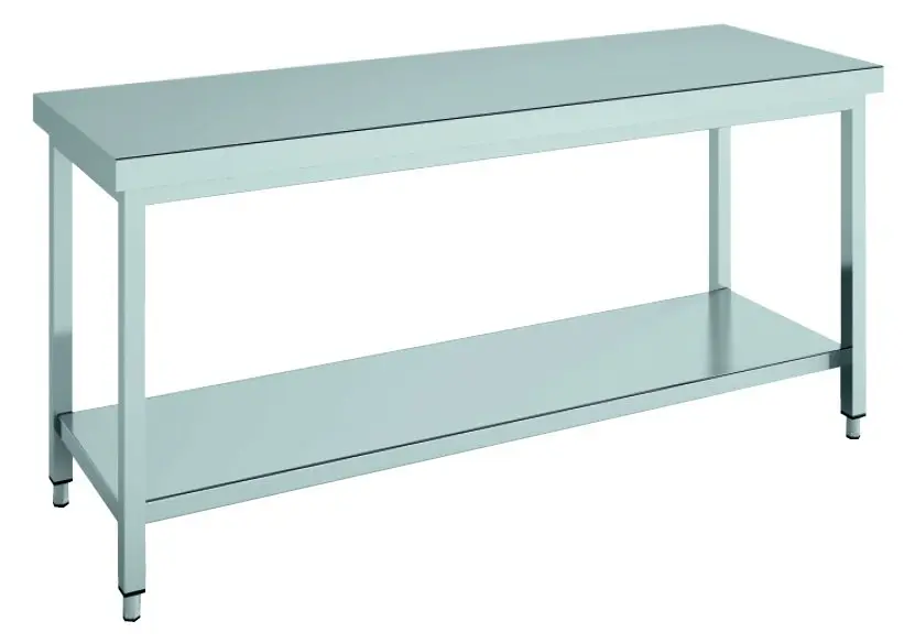 Mesa de Trabajo Acero Inoxidable Central CON Estante de 700 x700 x850h mm MCDC77