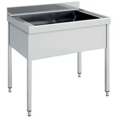 Fregadero Industrial 1 cuba 120x50x40h mm + escurridor Gran Capacidad Desmontado de 2000 x700 x850h mm FB207-C-E