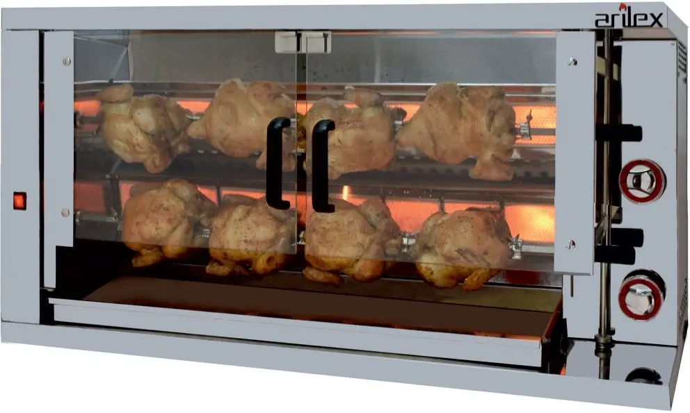 Asador de pollos a gas de 2 espadas 2ASPG