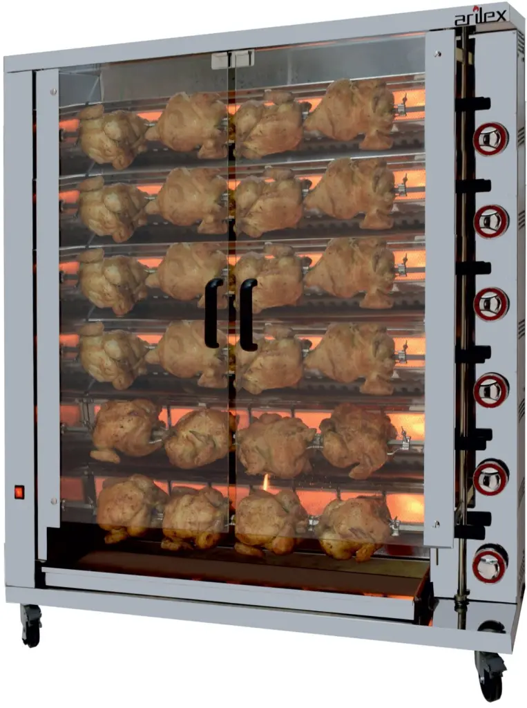 Asador de pollos a gas de 6 espadas 6ASPG