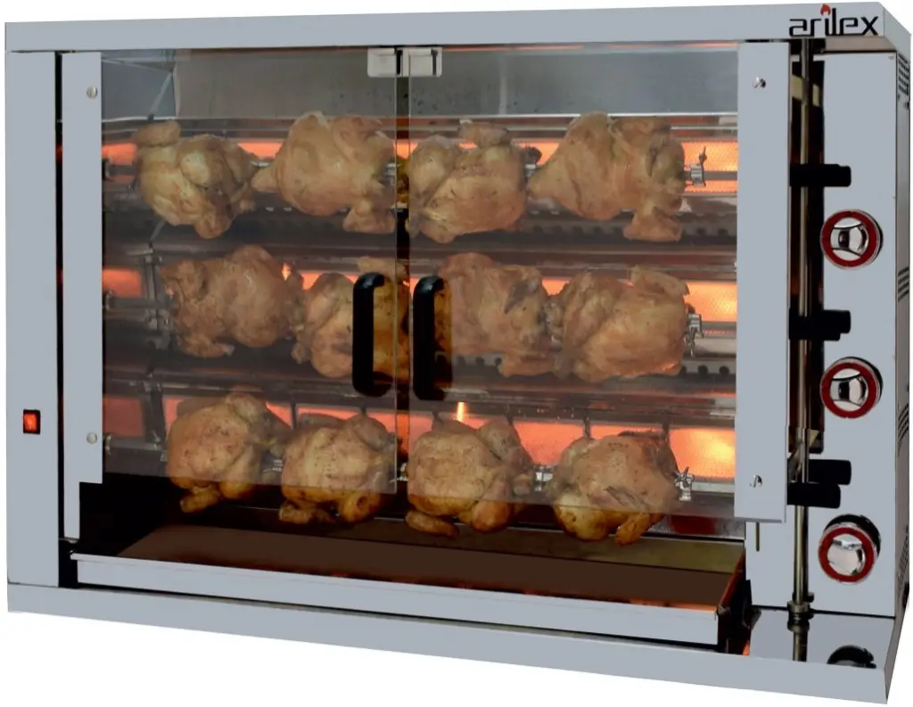 Asador de pollos a gas  de 3 espadas 3ASPG