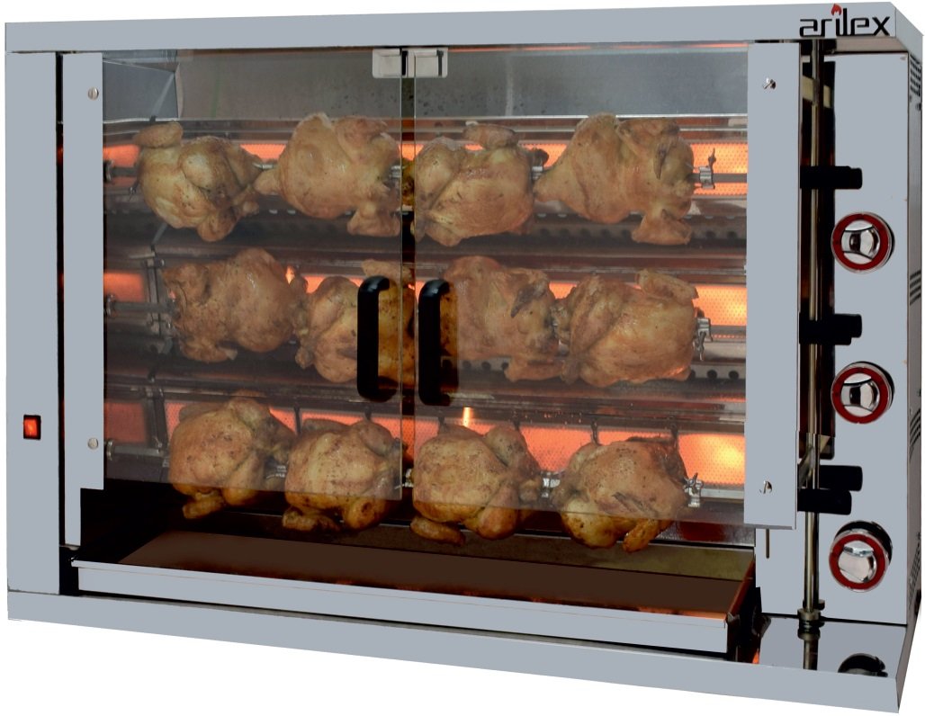 Asador de pollos a gas  de 3 espadas 3ASPG