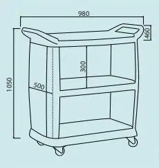 Carro de servicio y recogida abierto por los 2 lados CSR-743 P EDENOX