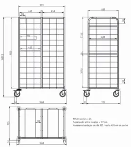 Carro para 24 bandejas autoservicio CBC-24 EDENOX