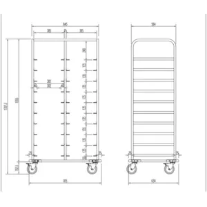 Carro con guías para bandejas isotérmicas Euronorm CBIE-20 EDENOX