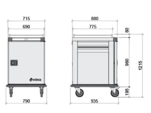 Carro caliente 10 bandejas GN2/1 THERMIK HTB-10 EDENOX