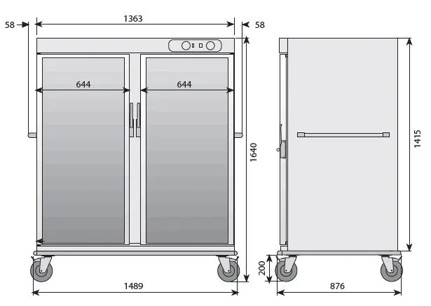 Carro caliente 40 bandejas GN2/1 CCB-40 EDENOX