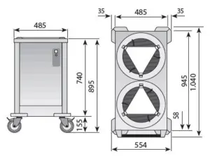 Carro dispensador de 90 platos calientes 240-340 mm CPC2-34 EDENOX